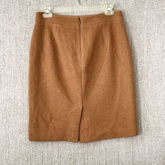J. Crew Mercantile Women's‎ 2 Brown Wool Blend Back Zip Knee-Length Skirt - Picture 2 of 11